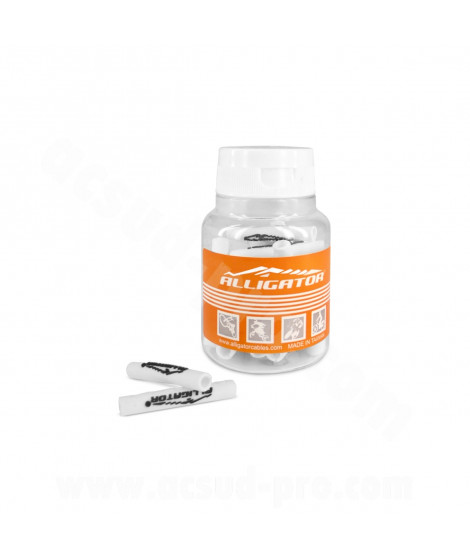 BOITE 20 PROTEGES GAINES EN SILICONE Ø5  ALLIGATOR BLANC