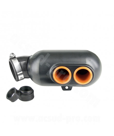 BOITE A AIR CARENZI UNIVERSELLE NOIR TYPE KARTING Ø45mm / Ø35mm