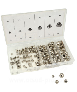 BOITE / COFFRET ASSORTIMENT ECROUS BORGNES ( 150 PIECES DU M3 AU M10 )
