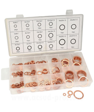 BOITE / COFFRET ASSORTIMENT RONDELLES CUIVRES (220 PIECES)