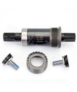 BOITIER DE PEDALIER CUVETTES AXE CARRE ACIER L 124 mm