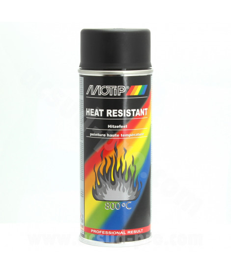 BOMBE PEINTURE MOTIP HAUTE TEMPERATURE 800° NOIR 400ML