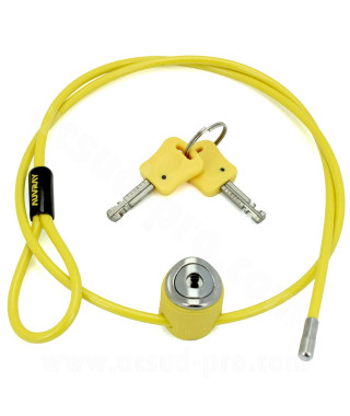 CABLE ANTIVOL MULTIFONCTION AUVRAY Ø4mm 0.90m (LIVRE AVEC 2 CLES)