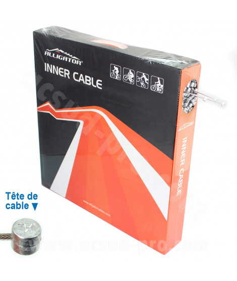 CABLE FREIN VELO VTT ACIER INOXYDABLE 1.75m (BOITE DE 100)