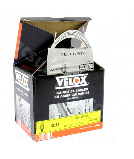 CABLE GAZ CYCLO CARBU DELLORTO / CIAO 2.50m (BOITE 25 CABLES)