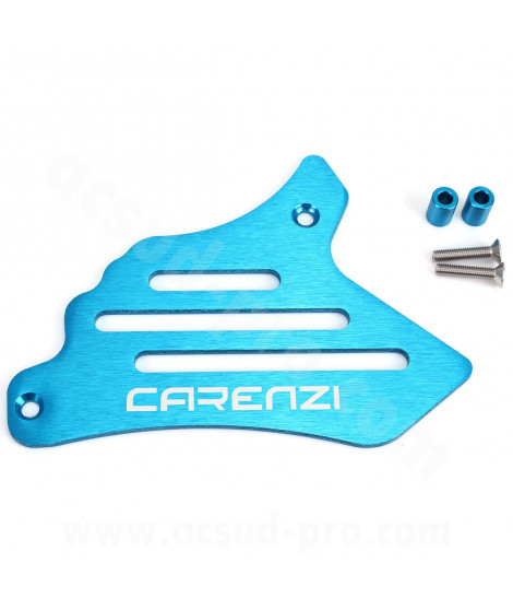 CACHE PIGNON ALUMINIUM CARENZI EVO ADAPT. MINARELLI AM6 50CC BLEU ANODISE
