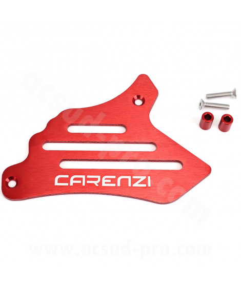 CACHE PIGNON ALUMINIUM CARENZI EVO ADAPT. MINARELLI AM6 50CC ROUGE ANODISE