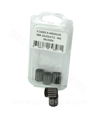 CAGE A AIGUILLES PISTON INA ADAPT. PEUGEOT 103  12 X 15 X 17.5  (BOITE DE 5 PIECES)