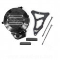 CARTER ALLUMAGE + CACHE PIGNON MOTO ADAPT. SENDA NOIR/IMITATION CARBONE