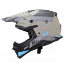 CASQUE CROSS NOEND DAGGER GRIS / BLEU MAT     L