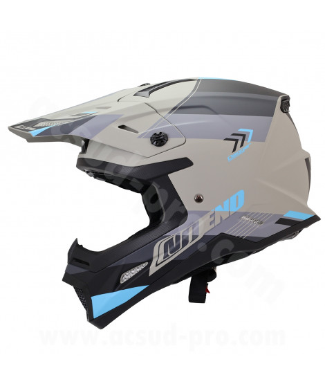 CASQUE CROSS NOEND DAGGER GRIS / BLEU MAT       S