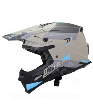 CASQUE CROSS NOEND DAGGER GRIS / BLEU MAT    XL