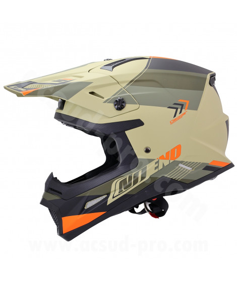 CASQUE CROSS NOEND DAGGER KAKI / ORANGE  MAT      M