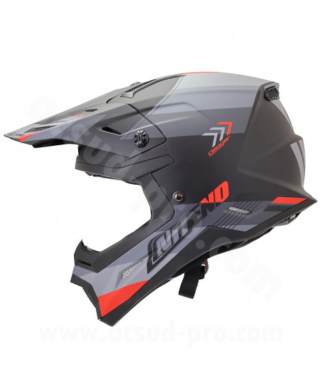 CASQUE CROSS NOEND DAGGER NOIR / ROUGE MAT     XL