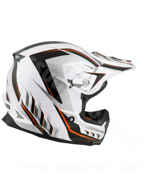 CASQUE CROSS NOEND DEFCON 5 WHITE/ORANGE TX696 XXL
