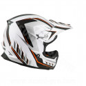 CASQUE CROSS NOEND DEFCON 5 WHITE/ORANGE TX696 XXL
