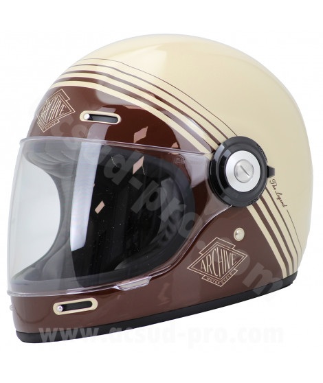 CASQUE INTEGRAL ARCHIVE VINTAGE THE LEGEND FIBRE BROWN TAILLE  XL