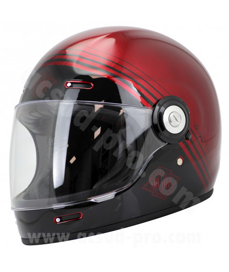 CASQUE INTEGRAL ARCHIVE VINTAGE THE LEGEND FIBRE RED TAILLE   L