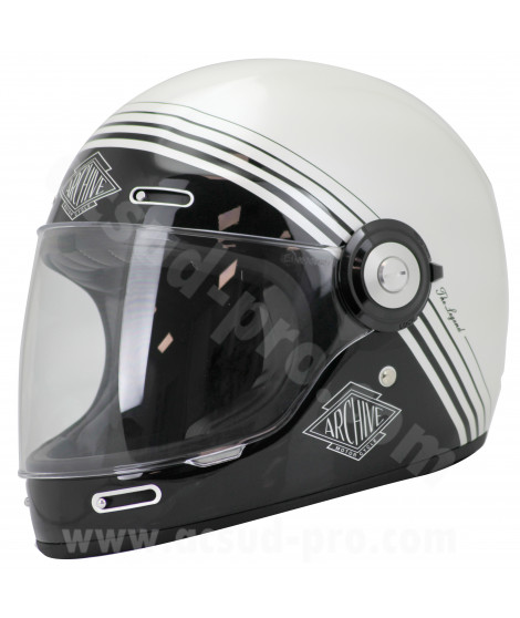 CASQUE INTEGRAL ARCHIVE VINTAGE THE LEGEND FIBRE WHITE TAILLE   L