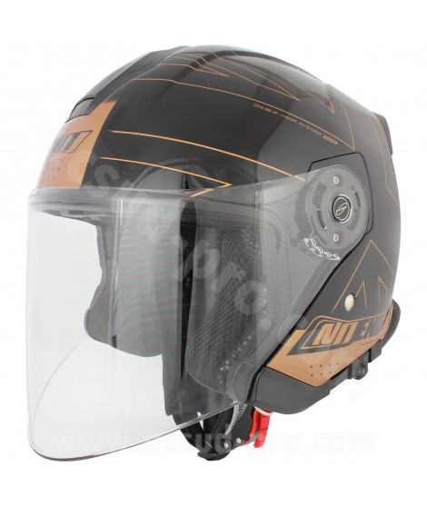 CASQUE JET MAX NOEND DOUBLE ECRAN UNION BLACK GOLD     XS
