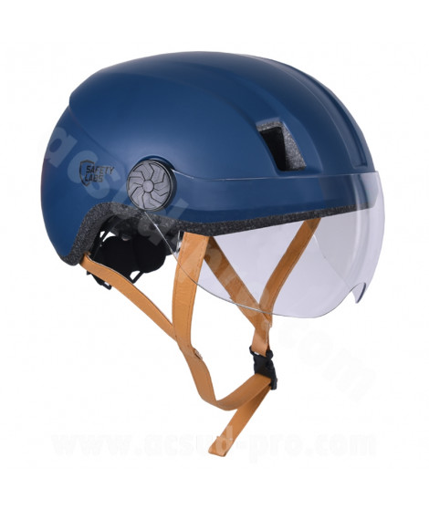 CASQUE VELO ADULTE SAFETY LABS IN-MOLD CITY 2 BLEU AVEC ECLAIRAGE LED INTEGREE T.L (57-61CM)