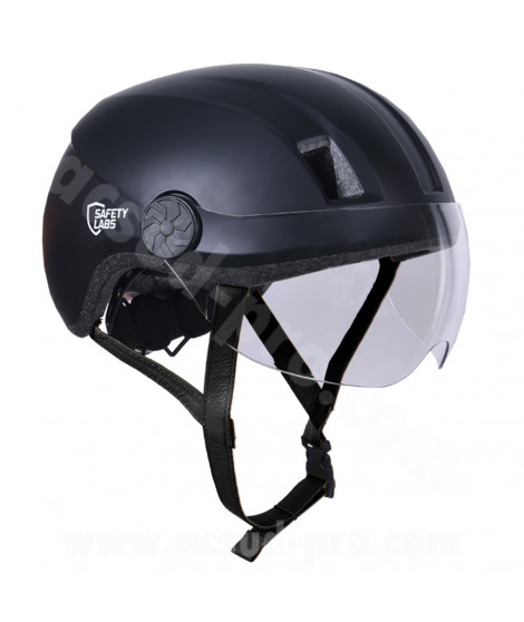 CASQUE VELO ADULTE SAFETY LABS IN-MOLD CITY 2 NOIR AVEC ECLAIRAGE LED INTEGREE T.L (57-61CM)