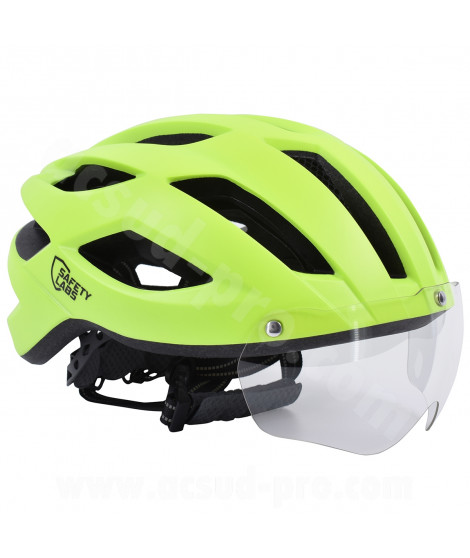 CASQUE VELO ADULTE SAFETY LABS IN-MOLD EXPEDO JAUNE FLUO T.M (54-57CM)