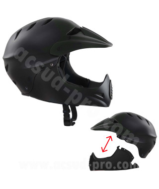 CASQUE VELO ADULTE SAFETY LABS STAMINA NOIR AVEC MENTONNIERE AMOVIBLE T.L (58-61CM)