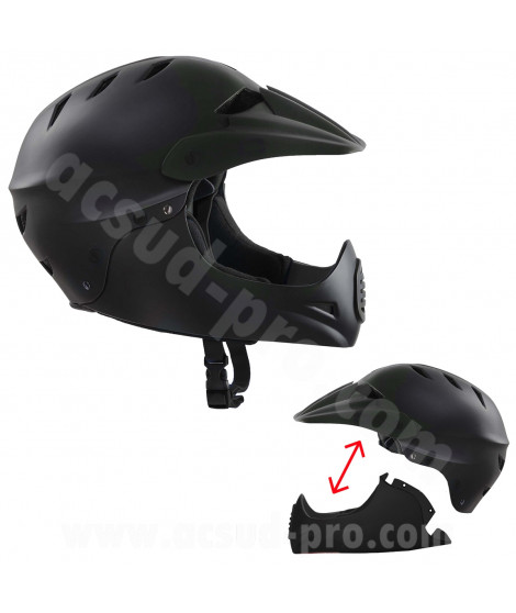 CASQUE VELO ADULTE SAFETY LABS STAMINA NOIR AVEC MENTONNIERE AMOVIBLE T.L (58-61CM)