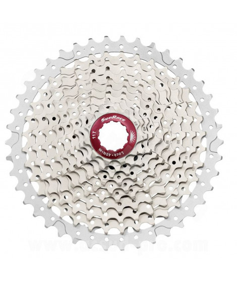 CASSETTE 10 VITESSES 11-42 SUNRACE METAL SILVER