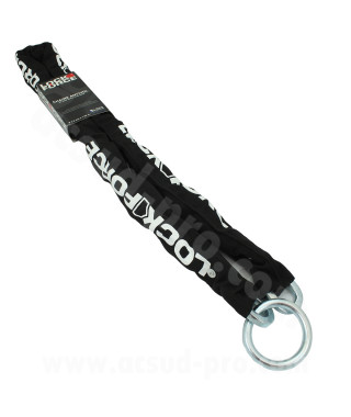 CHAINE ANTIVOL LOCKFORCE LASSO CHAINE Ø9.5mm ANNEAU Ø10mm AVEC FOURREAU TISSU NOIR 1.50m NON SRA