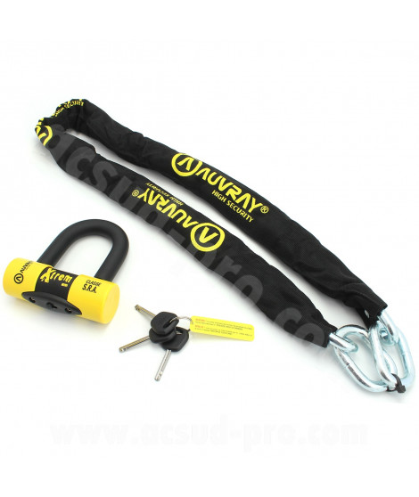 CHAINE ANTIVOL X.LOCK 120 AVEC BLOC DISQUE XTREM MINI AUVRAY CLASSE SRA