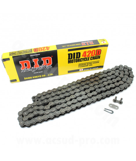 CHAINE MOTO / DIRT-BIKE / 50 A BOITE DID 420D (B&B) X 140 MAILLONS RJ
