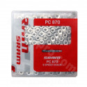 CHAINE VELO 8V. SRAM PC-870 ARGENT 114 MAILLONS 2.38