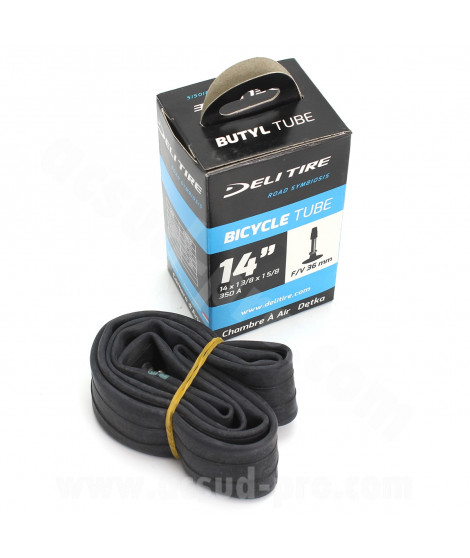 CHAMBRE A AIR VELO 14" 1 3/8 x 1 5/8 DELI TIRE / WTP PRESTA VP