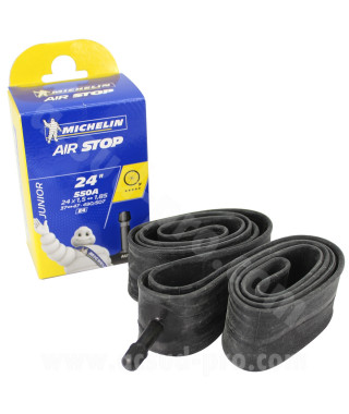 CHAMBRE A AIR VELO 24" (550) x 1.50 A 1.85 MICHELIN E4 SCHRADER VS 34mm 157g (37/47-490/507) (BOITE)