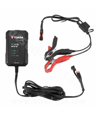 CHARGEUR DE BATTERIE YUASA YCX 1.5 6V/12V 1.5A CAPACITE 30 Ah (POUR BATTERIES CONVENTIONNELLES. SANS ENTRETIEN. AGM. LITHIUM)
