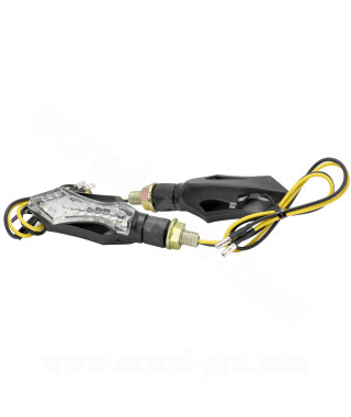CLIGNOTANT HOMOLOGUE OPM BLINKY SEQUENTIEL INDICATEUR PROGRESSIF A LEDS NOIR (LA PAIRE)