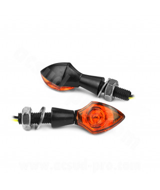 CLIGNOTANT HOMOLOGUE OPM DROPE A LEDS NOIR (LA PAIRE)