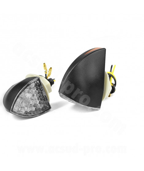 CLIGNOTANT HOMOLOGUE TNT BEAN A LEDS NOIR (LA PAIRE) ADAPT. PIAGGIO MP3 400 / 500cc