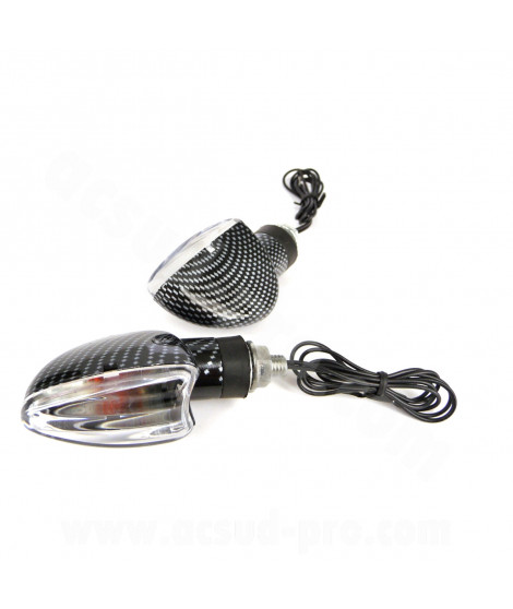 CLIGNOTANT TNT DEMON CARBONE /BLANC 10W (LA PAIRE) *