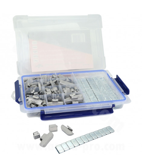 COFFRET ASSORTIMENT MASSES D'EQUILIBRAGE DE ROUES 150 PIECES