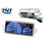 COMPTEUR ADAPT. MBK 50 BOOSTER 1999-2003 / YAMAHA 50 BWS 1999-2003 (180 KM /H  - FOND BLEU  - 3 CONNECTIONS)