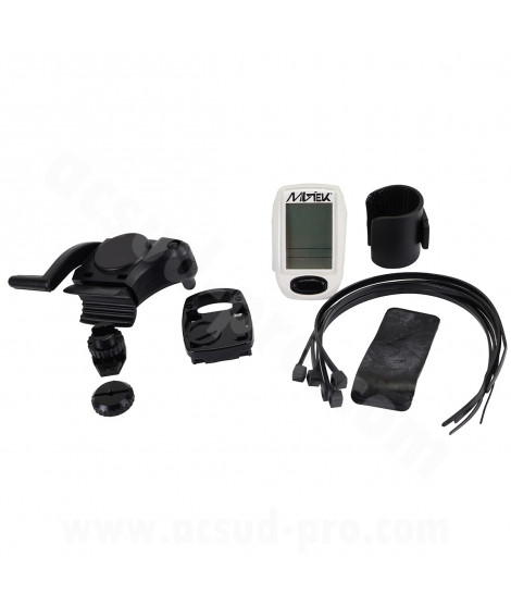 COMPTEUR SANS FIL 15 FONCTIONS BLANC