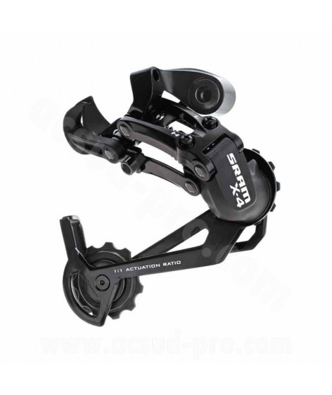 DERAILLEUR ARRIERE 7/ 8V. VTT SRAM X4 CHAPE LONGUE NOIR