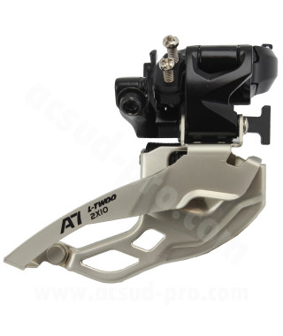 DERAILLEUR AVANT VTT L-TWOO A7 DOUBLE PLATEAUX 10V. A COLLIER HAUT