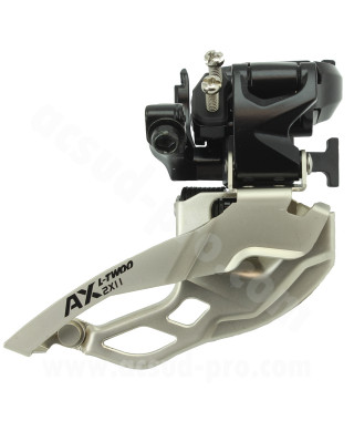 DERAILLEUR AVANT VTT L-TWOO AX DOUBLE PLATEAUX 11V. A COLLIER HAUT