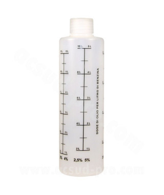 DOSEUR D'HUILE 2T AVEC BOUCHON 250ML GRADUE 2%.2.5%.3%.4%.5%.6% MELANGE CARBURANT ESSENCE