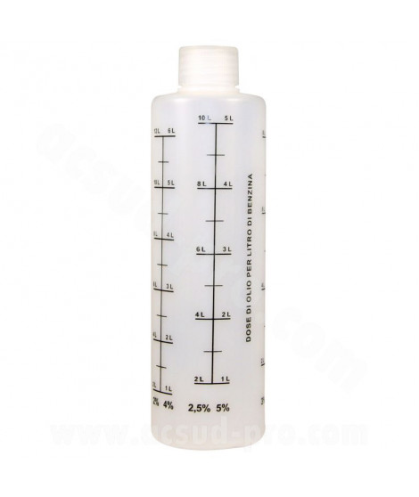 DOSEUR D'HUILE 2T AVEC BOUCHON 250ML GRADUE 2%.2.5%.3%.4%.5%.6% MELANGE CARBURANT ESSENCE