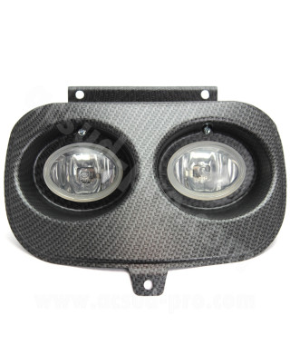 DOUBLE OPTIQUE SCOOT ADAPT. MBK BOOSTER / YAMAHA BWS CARBONE MAT TRESSE (HOMOLOGUE CE)
